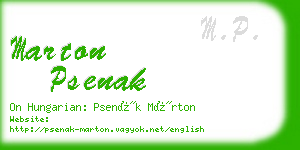 marton psenak business card